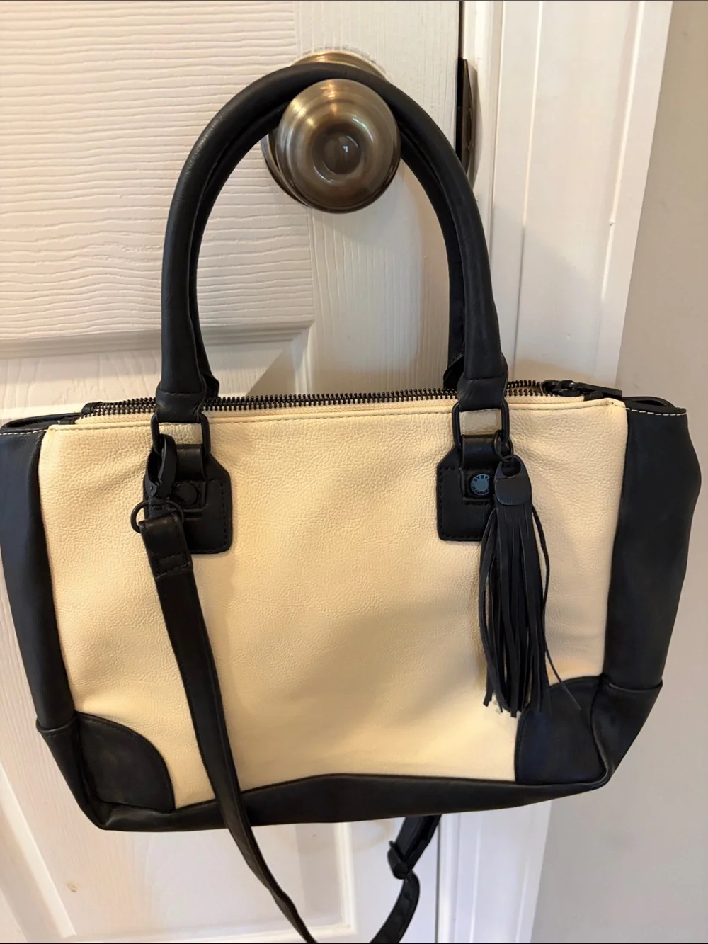 Steve Madden Black & Cream Structured Tote Handbag - Never used Women Bags